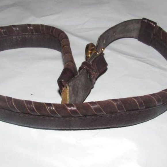 Gucci Brown Whip-stitched Leather Gold Tone main image 6